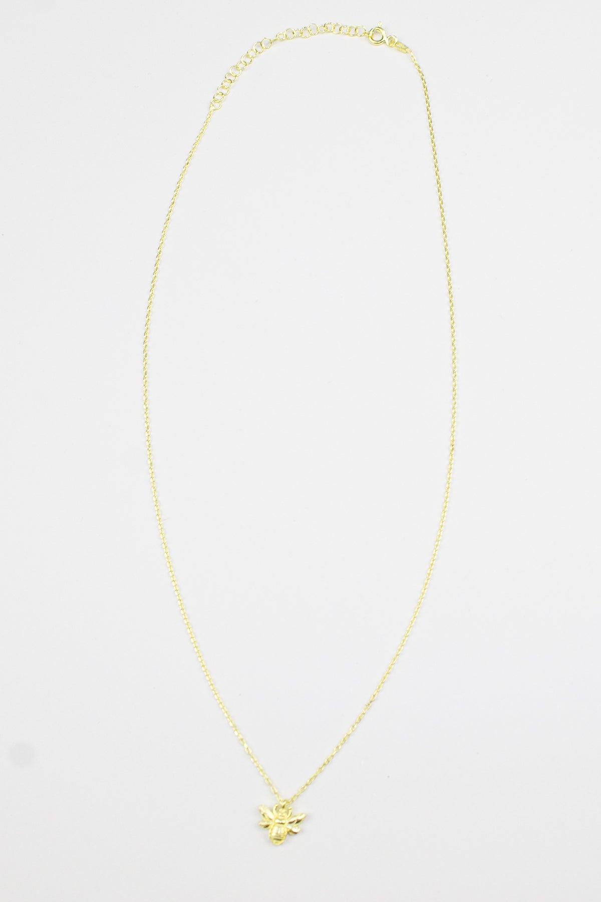 Zincirli Arı Kolye- Gold / 925 Ayar Gümüş