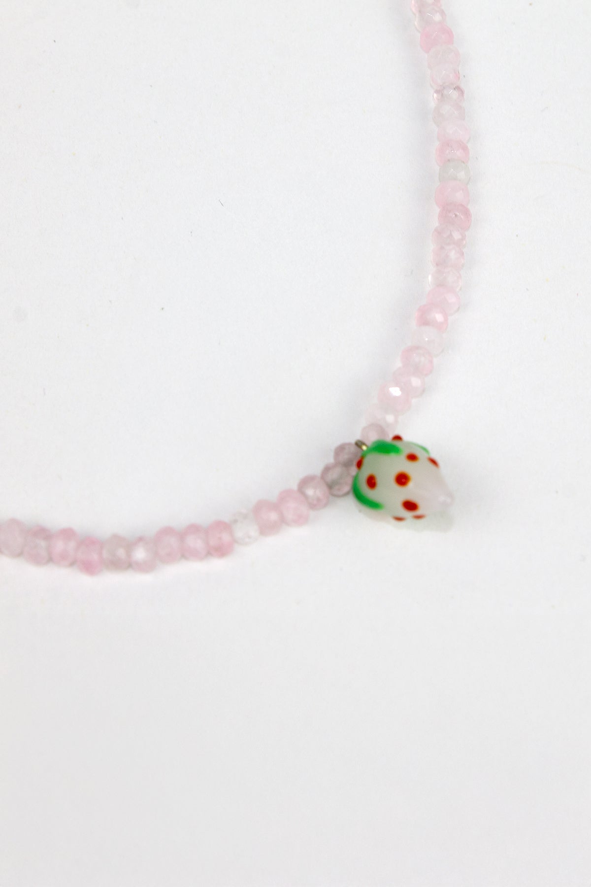 Çilek Murano Pembe Doğal Taş Kolye - The Leia