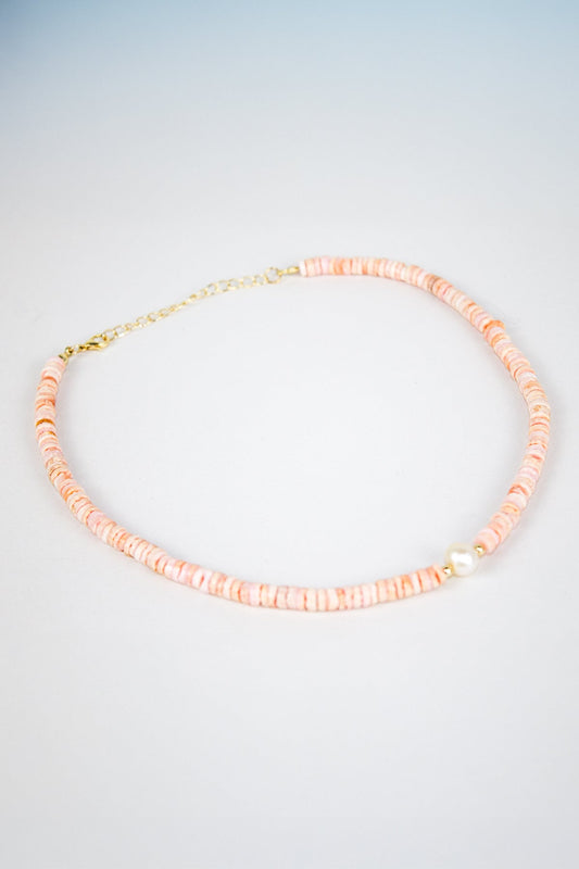 İnci Detaylı Varasit Turuncu Kolye - The Leia