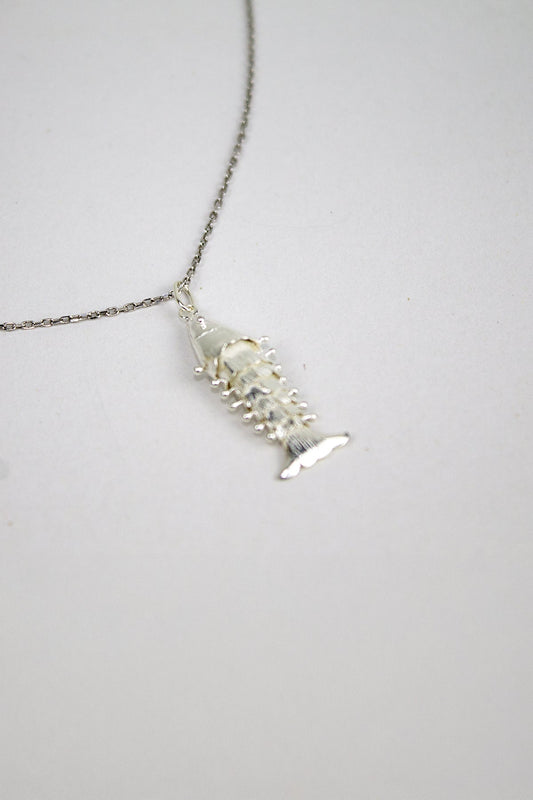 Zincirli Sallanan Balık Kolye - Silver / 925 Ayar Gümüş - The Leia