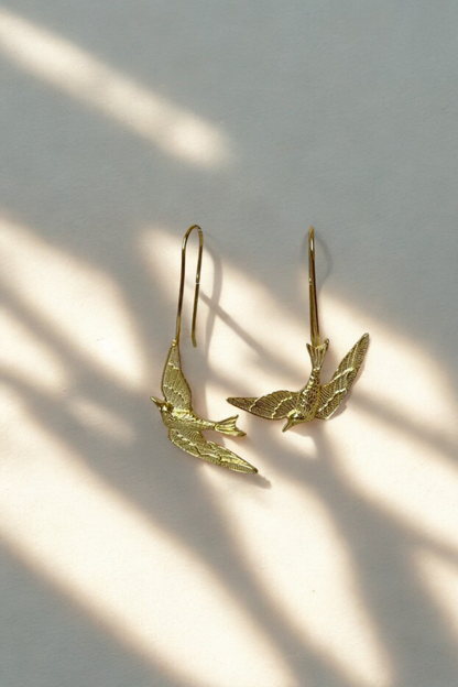 Kuş Küpe / 925 Ayar Gümüş