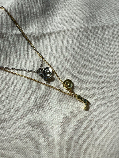Mini Kovboy Çizme Ve Şapka Kolye / 925 Ayar Gümüş