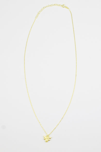 Zincirli Arı Kolye- Gold / 925 Ayar Gümüş