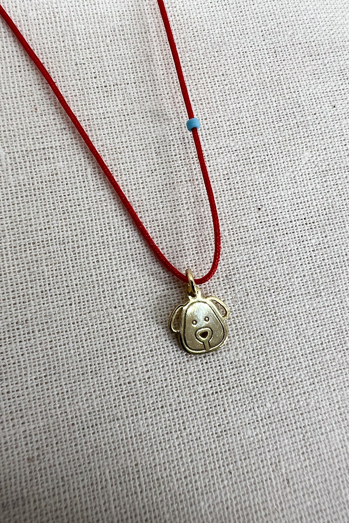 Kırmızı İpli Mini Köpek Kolye / 925 Ayar Gümüş - The Leia