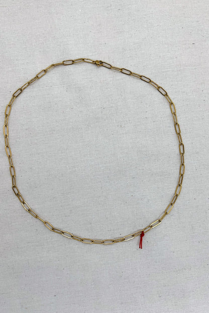 Kırmızı Şans İpli Zincir Kolye / 925 Ayar Gümüş - The Leia