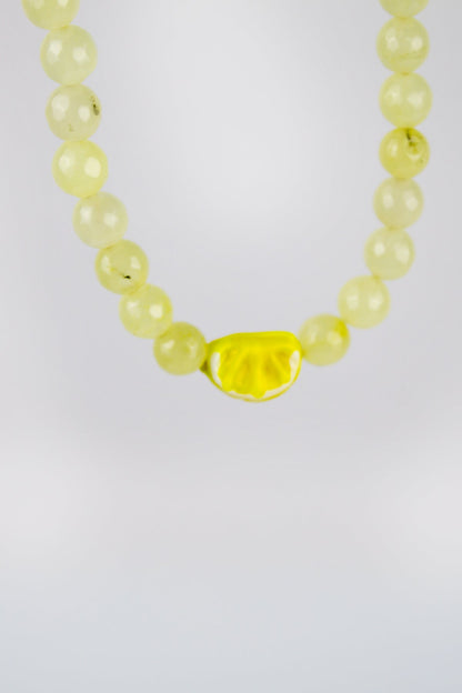 Limon Murano Sarı Doğal Taş Kolye - The Leia