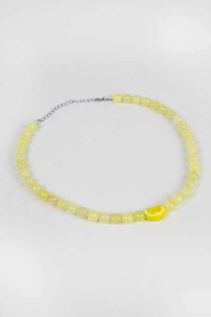 Limon Murano Sarı Doğal Taş Kolye - The Leia