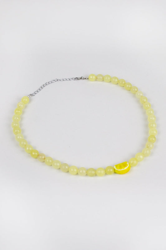 Limon Murano Sarı Doğal Taş Kolye - The Leia