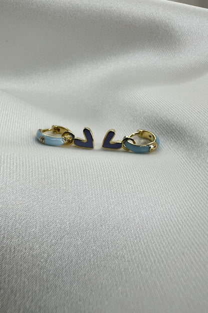 Mini Kalpli Küpe / 925 Ayar Gümüş - The Leia