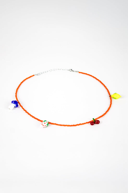 Murano Charm Turuncu Boncuklu Kolye - The Leia