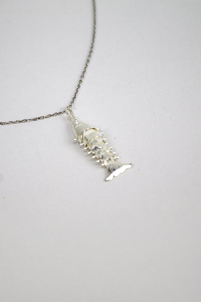 Zincirli Sallanan Balık Kolye - Silver / 925 Ayar Gümüş - The Leia