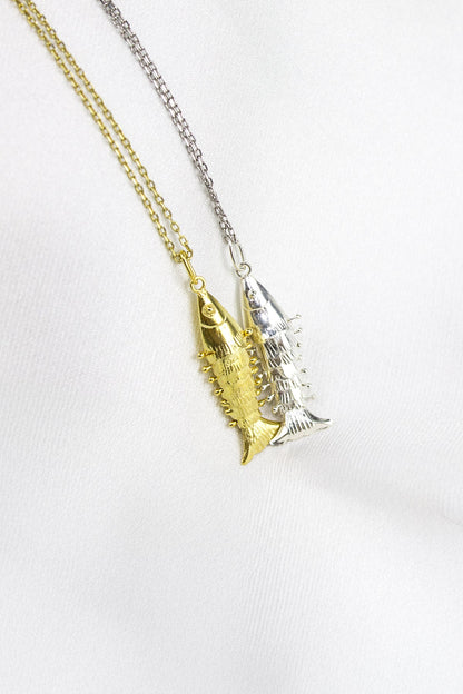 Zincirli Sallanan Balık Kolye - Silver / 925 Ayar Gümüş - The Leia