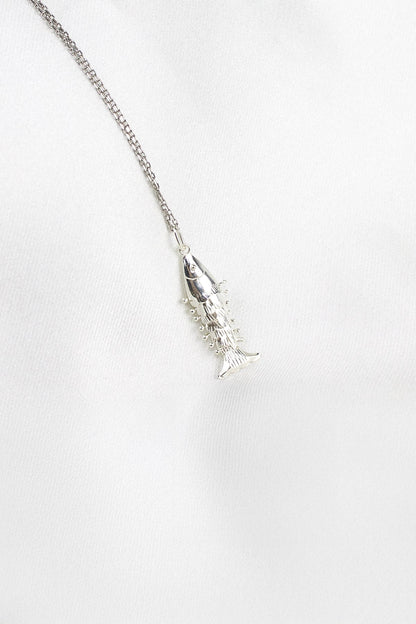 Zincirli Sallanan Balık Kolye - Silver / 925 Ayar Gümüş - The Leia
