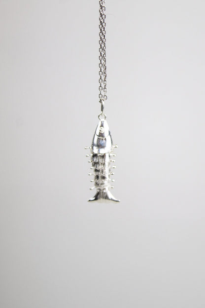 Zincirli Sallanan Balık Kolye - Silver / 925 Ayar Gümüş - The Leia